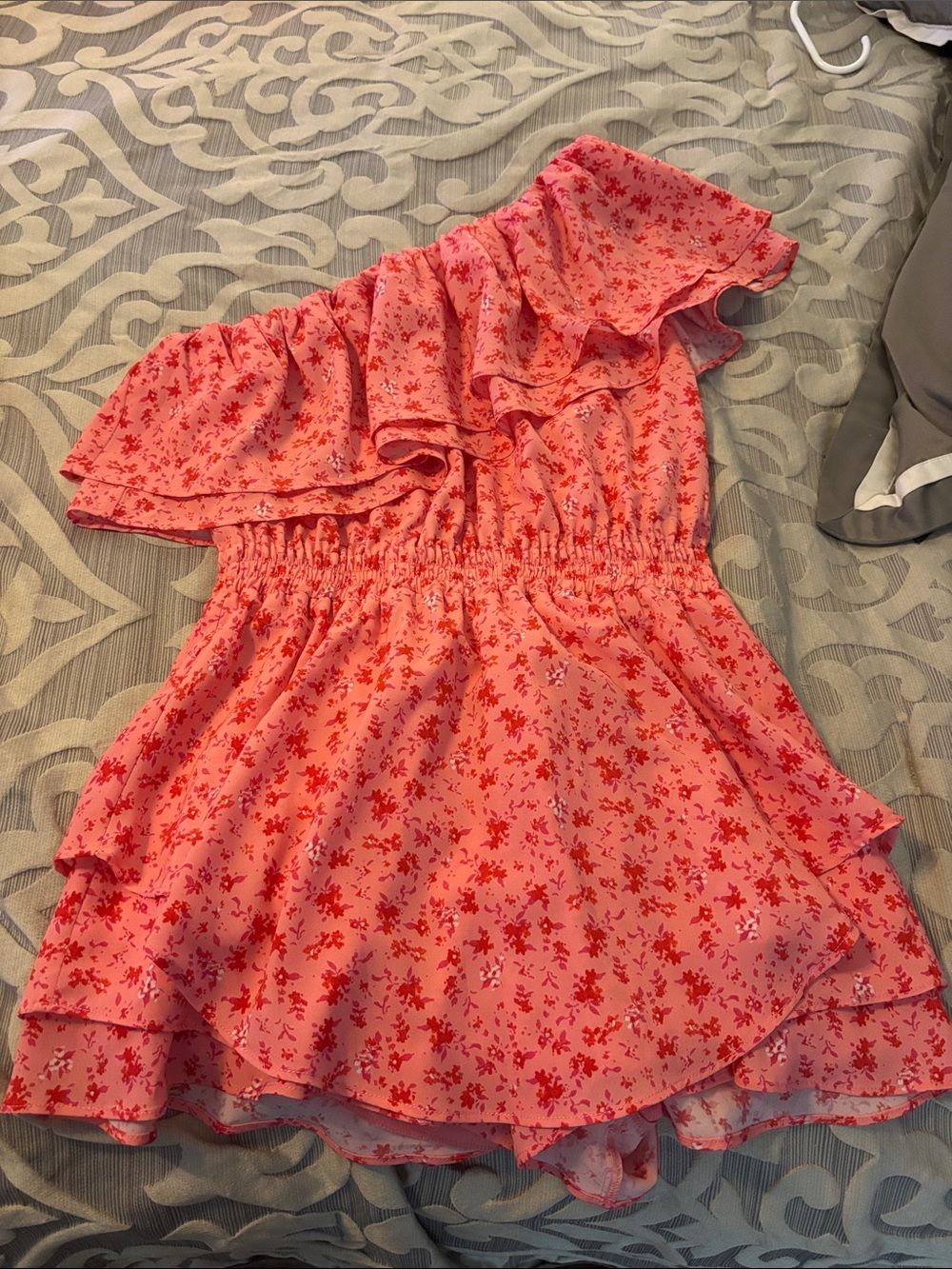 Vici Coral Pink Ruffled Strap Top